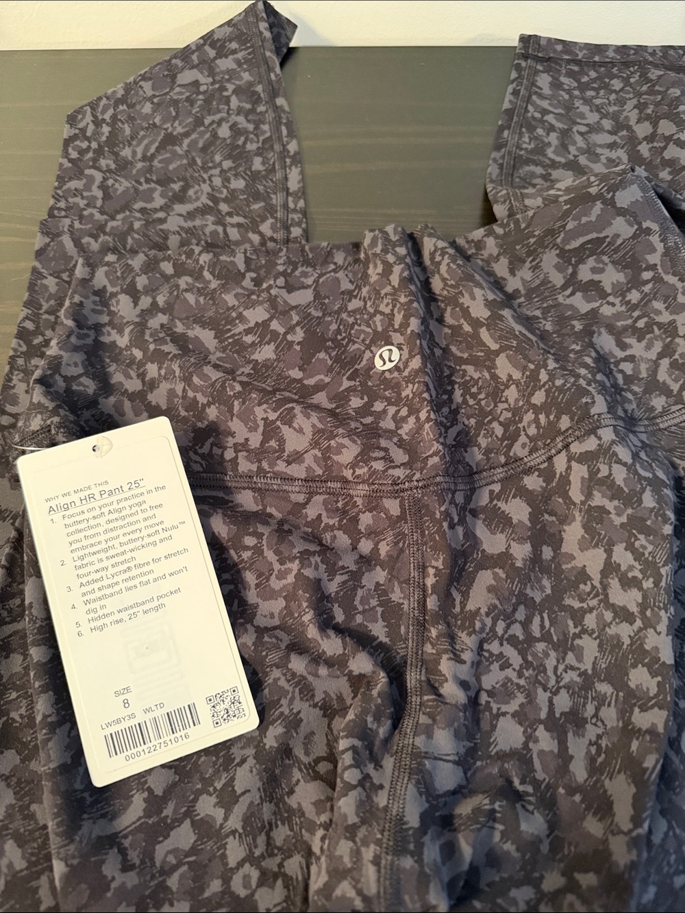 lululemon Align HR Pant 25" - Black Gray Print